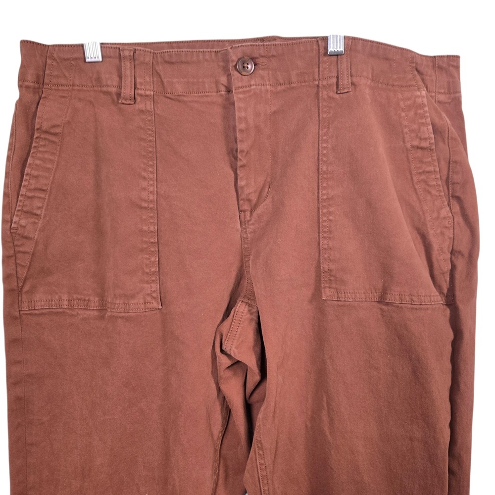 Liverpool Los Angeles Terracotta Brown Cargo‎ Jogger Pants Ankle Zip Womens 18W